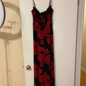 Elegant Red and Black Floral jumpsuit